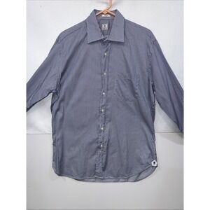 Peter Millar Blue Pinstripe Men Long Sleeve Button Up‎ Collared Shirt, Size 16R